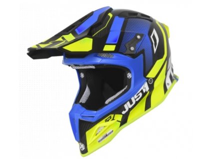 Moto přilba JUST1 J12 VECTOR fluo žluto/modro/carbonová