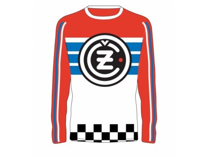 Dres ČZ LOGO Race bílo/červeno/modrý 19105