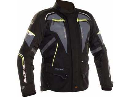 Moto bunda RICHA INFINITY 2 FLARE šedo/fluo žlutá