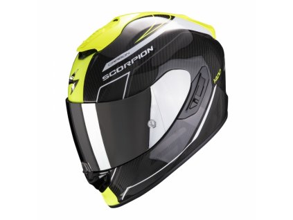 Moto přilba SCORPION EXO-1400 CARBON AIR BEAUX bílo/neonově žlutá