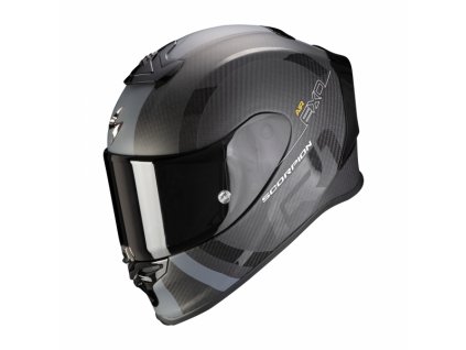 Moto přilba SCORPION EXO-R1 CARBON AIR MG matná černo/stříbrná