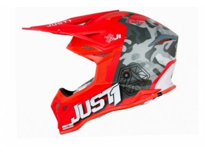 Moto přilba JUST1 J39 KINETIC matná camo černo/šedo/červená