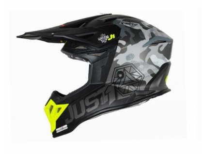 Moto přilba JUST1 J39 KINETIC matná camo fluo žluto/červeno/černá