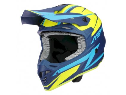 Moto přilba ASTONE MX800 RACERS matná modro/neonově žlutá