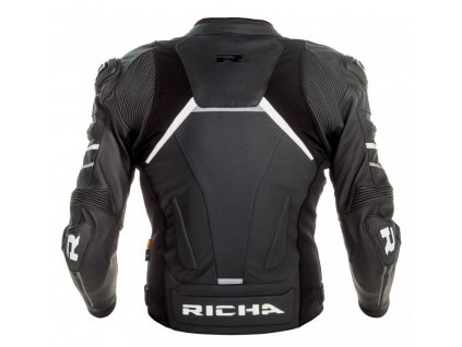 Moto bunda RICHA MUGELLO 2 černo/bílá kožená - nadměrná velikost