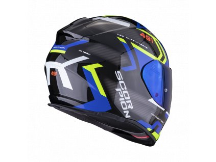 Moto přilba SCORPION EXO-491 AIR SPIN černo/modro/neonově žlutá