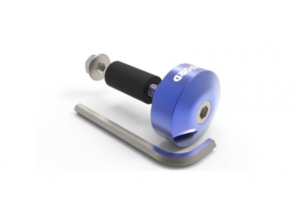 Závaží řídítek Bar Ends 1 s redukcí pro vnitřní průměr 13 a 18 mm (vnější 22 a 28,6 mm), OXFORD - Anglie (modrý elox, pár)