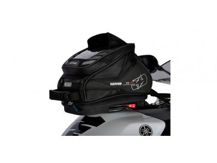 Tankbag na motocykl Q4R QR, OXFORD - Anglie (černý, s rychloupínacím systémem na víčka nádrže, objem 4 l)