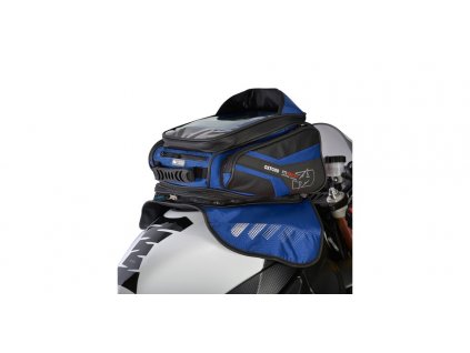 Tankbag na motocykl M30R, OXFORD - Anglie (černý/modrý, s magnetickou základnou, objem 30 l)