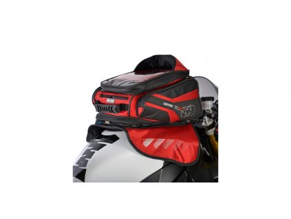 Tankbag na motocykl M30R, OXFORD - Anglie (černý/červený, s magnetickou základnou, objem 30 l)