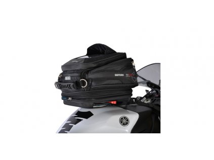 tankbag na motocykl Q15R QR, OXFORD (černý, s rychloupínacím systémem na víčka nádrže, objem 15 l)