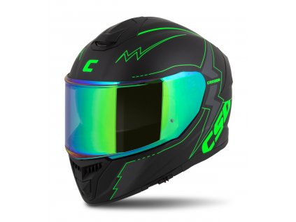 Přilba Integral GT 2.1 Flash, CASSIDA (černá matná/zelená fluo/tmavě šedá) plexi s přípravou pro Pinlock