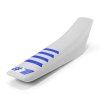 Onegripper seat cover ribbed white blue