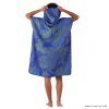 PACKTOWL CHANGING PONCHO L/XL Botanical pončo/ručník modré s motivem listů