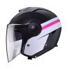 Otevřená helma Caberg Soho Zephyr matt black/white/fuchsia