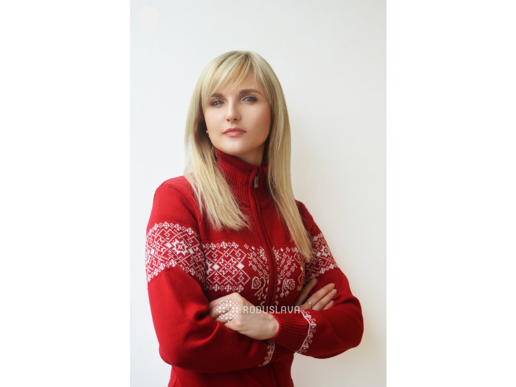 Červený vlněný svetr edice Roduslava