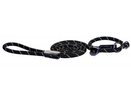 374939 voditko se stahovacim obojkem 2v1 rogz rope hlxr 12 a black l