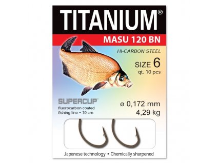 Titanium Masu 120BN návazec 70cm 10ks (Varianta Titanium Masu 120BN vel. 6 návazec 0,172mm 10ks)