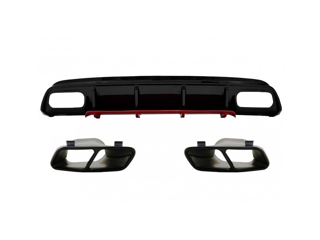 b2b rear bumper valance diffuser with exhaust muffler 5997348 6046620
