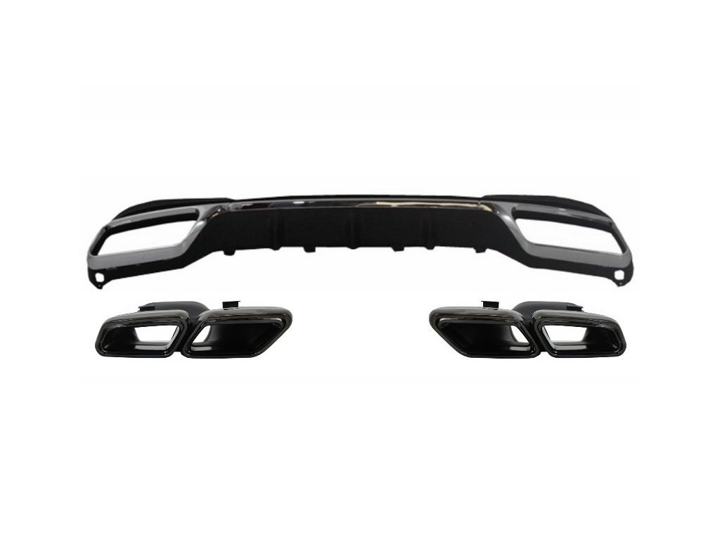 b2b rear diffuser with exhaust muffler tips black 5997526 6049340