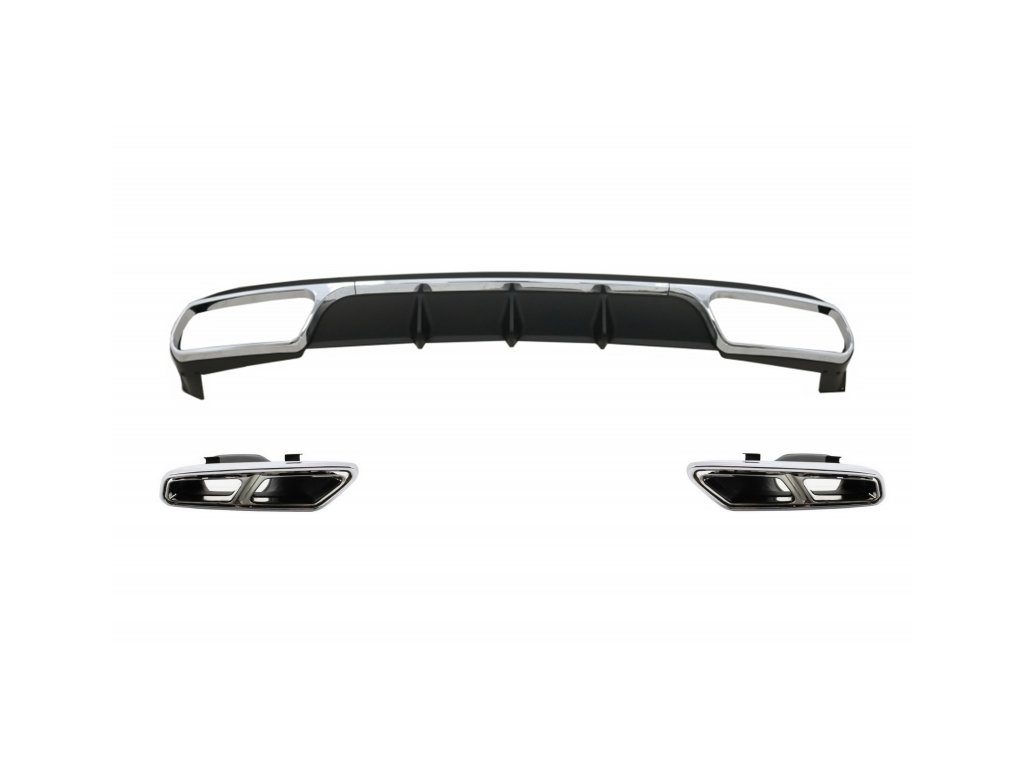 b2b rear diffuser with exhaust muffler tips chrome 5999231 6057908
