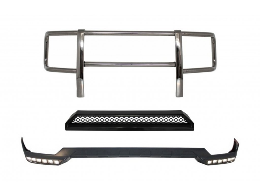 b2b front bullbar with upper spoiler lip and led drl 5999454 6060312