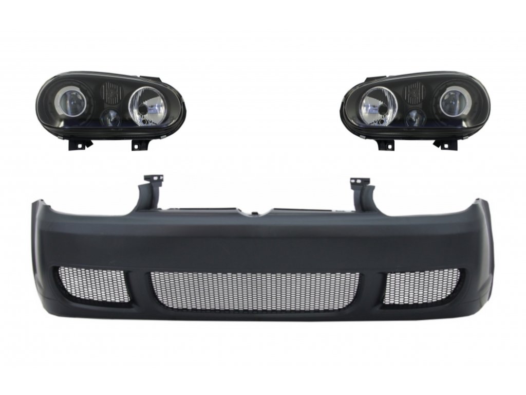 b2b front bumper with headlights black suitable for 5999036 6054665