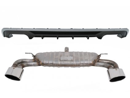 b2b rear bumper valance diffuser with exhaust system 6000646 6077750