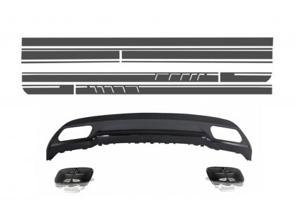 b2b rear diffuser and exhaust tips tailpipe suitable 5997227 6045290