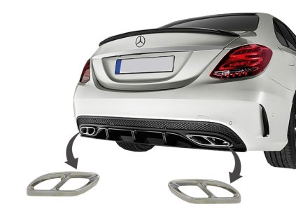 b2b muffler tips suitable for mercedes c class w205 5990653 6017016