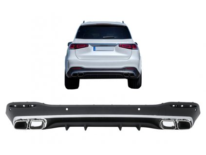 b2b rear bumper air diffuser with exhaust muffler 6003047 6112923