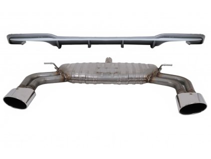 b2b rear bumper valance diffuser with exhaust system 6000649 6077849