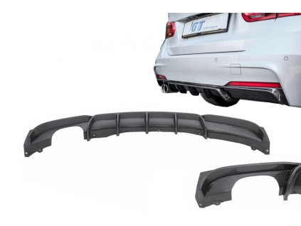 b2b rear bumper spoiler valance diffuser carbon 5991768 6108411