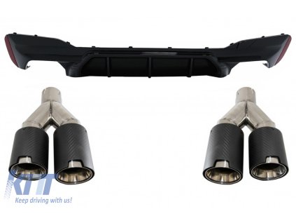 b2b rear bumper diffuser with carbon twin exhaust 5997075 6099039