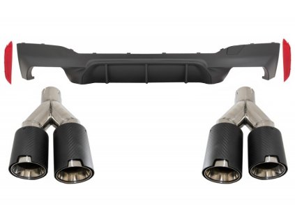 b2b rear bumper diffuser matte black with carbon twin 5997420 6047769