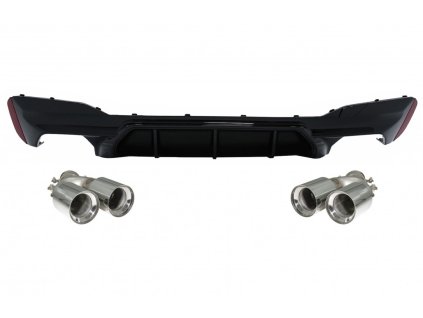 b2b rear bumper diffuser piano black with exhaust 6000714 6099047