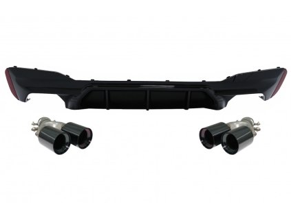 b2b rear bumper diffuser piano black with exhaust 6000715 6099055