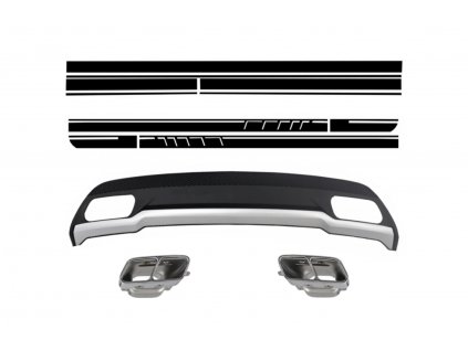 b2b rear bumper air diffuser with exhaust tips and 5997205 6044901