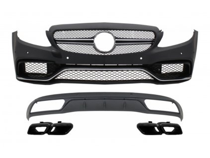 b2b front bumper diffuser with muffler tips black 6000090 6068243