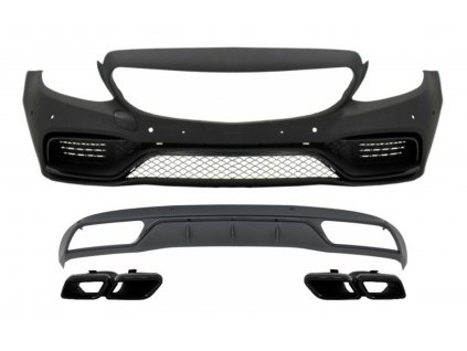 b2b front bumper diffuser with muffler tips black 6000091 6068267