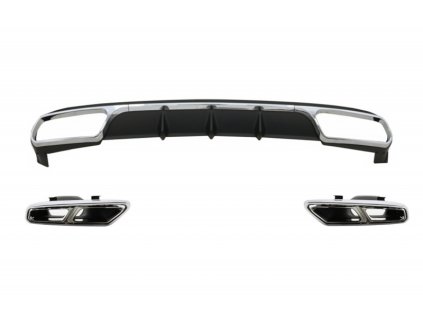b2b rear diffuser with exhaust muffler tips chrome 5999231 6057908