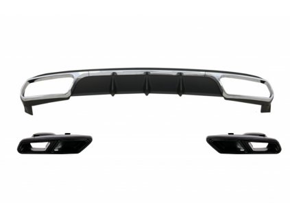 b2b rear diffuser with exhaust muffler tips black 5999232 6057922