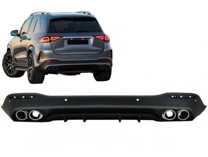 b2b rear diffuser with silver exhaust muffler tips 6000496 6079128