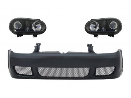 b2b front bumper with headlights black suitable for 5999036 6054665