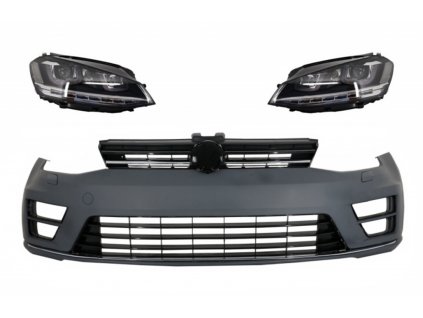 b2b front bumper with headlights 3d drl silver led 5997697 6051421