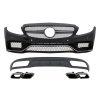 b2b front bumper diffuser with muffler tips chrome 6000114 6068389