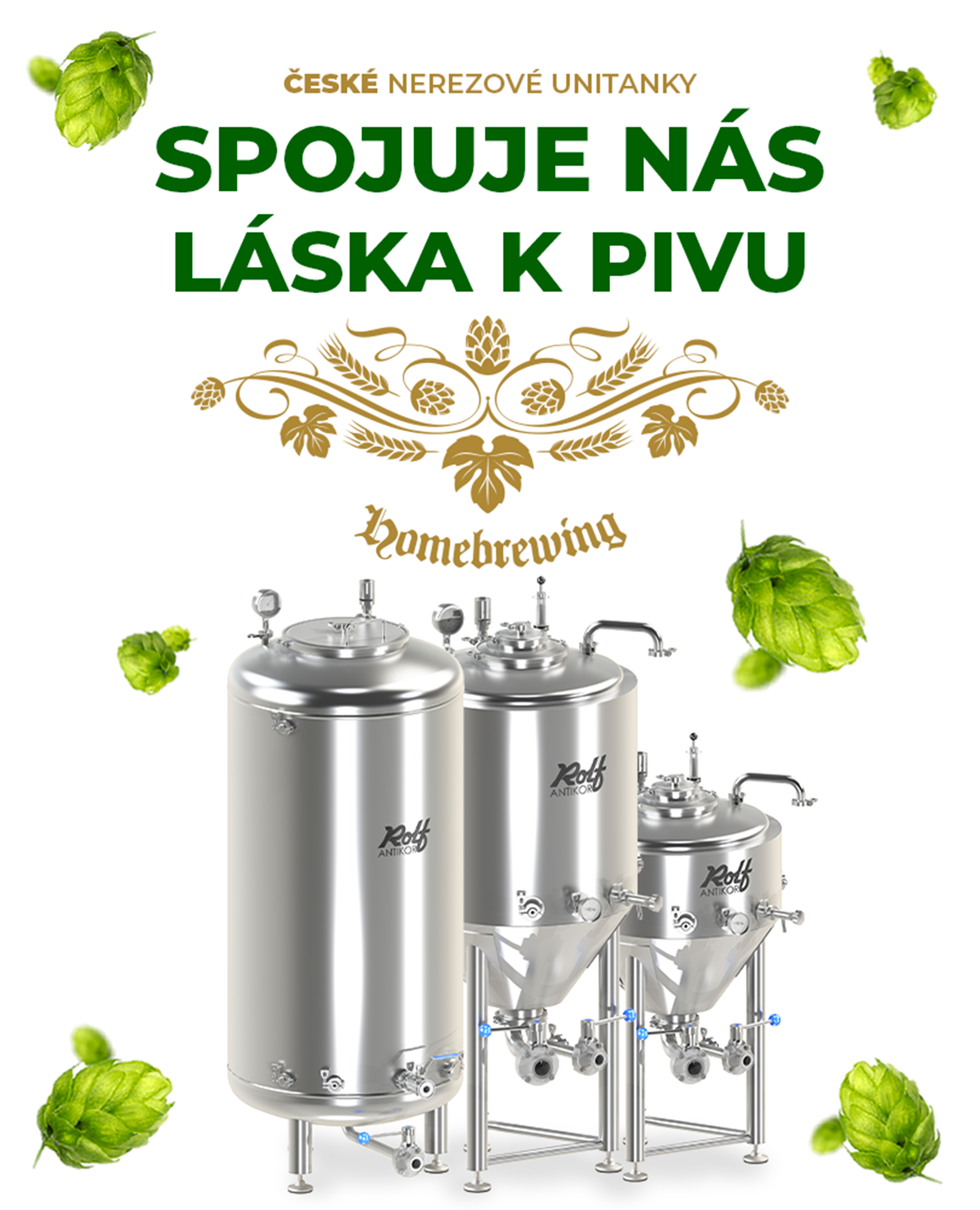 České nerezové pivní tanky