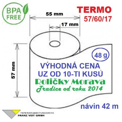 Termo kotouček 57/60/17 BPA 42m (57mm x 42m)