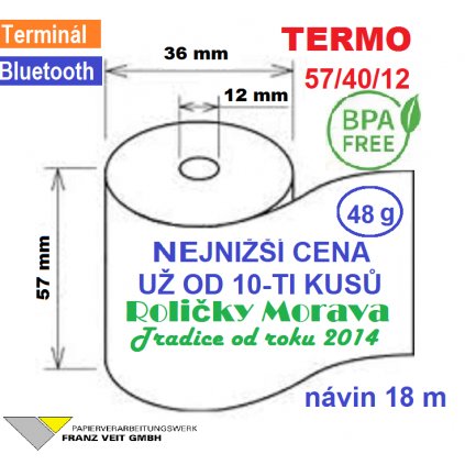 Termo kotouček 57/40/12 BPA18m (57mm x 18m)