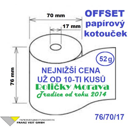 Offset 76/70/17 36 m 9,15 Kč od 10 kusů